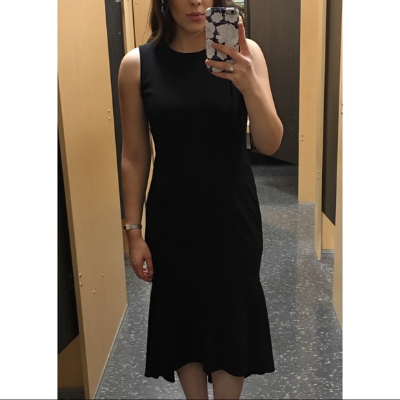 calvin klein black midi dress